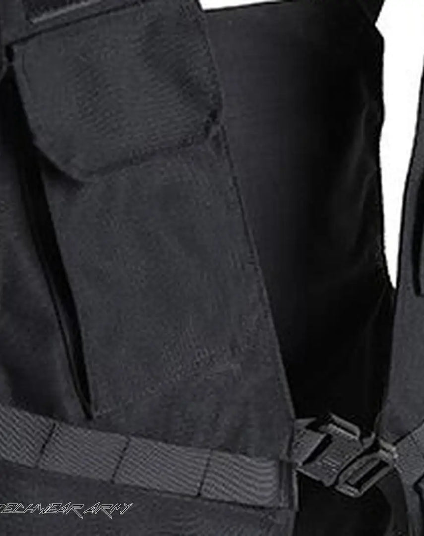 Men’s Black Techwear Tactical Vest Streetwear - ONE SIZE