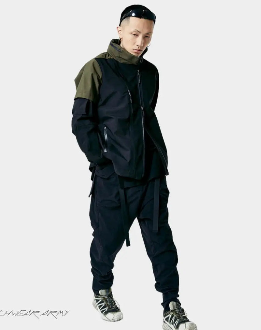 Techwear Streetwear Clothing Black Windbreaker Jacket
