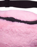 Load image into Gallery viewer, Harajuku Techwear Faux Fur Black Chest Bag - PINK Backpacks
