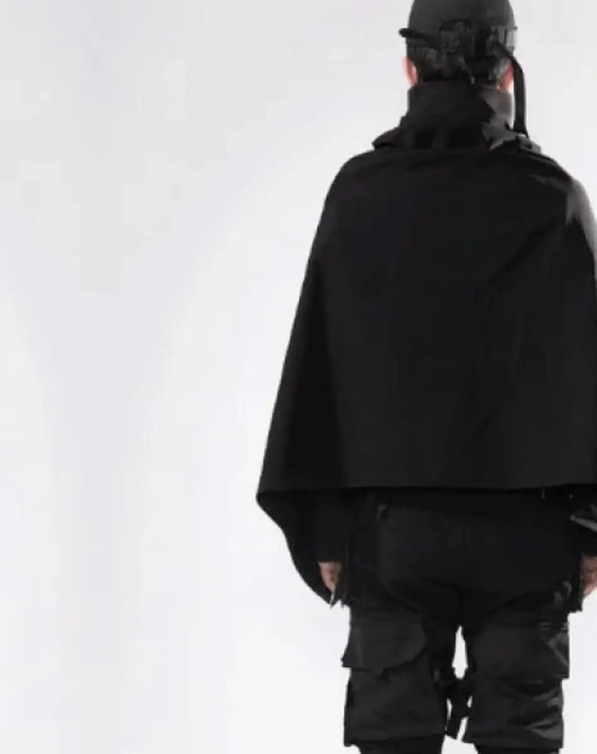 Men’s Hooded Techwear Streetwear Cloak Windbreaker