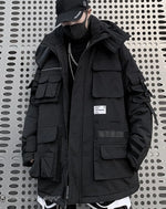 Load image into Gallery viewer, Men’s Black Techwear Streetwear Jacket - Clothing Men

