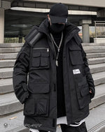 Load image into Gallery viewer, Men’s Black Techwear Streetwear Jacket - Clothing Men
