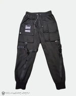 Load image into Gallery viewer, Men’s Black Techwear Cargo Pants Streetwear - M Clothing
