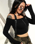 Load image into Gallery viewer, Black Techwear Shirt - Clothing - Women