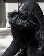 Load image into Gallery viewer, Men’s Black Techwear Hooded Jacket With Fur - Clothing
