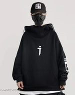 Load image into Gallery viewer, Men’s Black Techwear Hoodie With Graphics - Clothing Men
