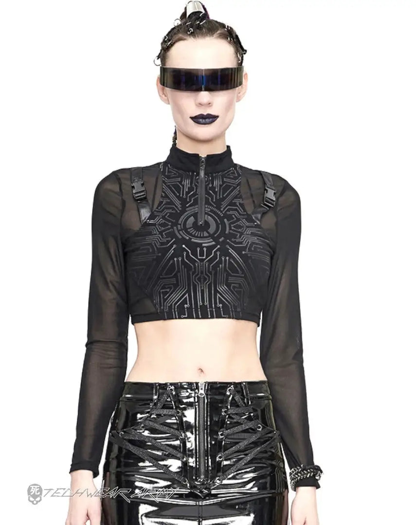 Cyberpunk Goth Crop Top - Clothing - Shirt - Techwear -