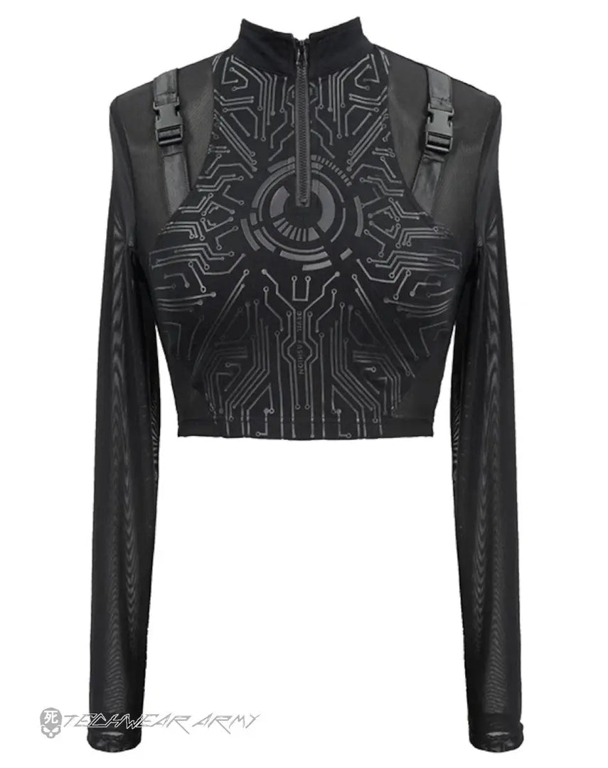 Cyberpunk Goth Crop Top - Clothing - Shirt - Techwear -