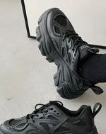 Load image into Gallery viewer, Men’s Black Techwear Chunky Sneakers - 35 Footwear Men
