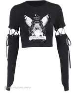 Load image into Gallery viewer, Goth Crop Top - Clothing - Shirt - Techwear - Women