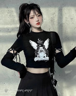 Load image into Gallery viewer, Goth Crop Top - Clothing - Shirt - Techwear - Women