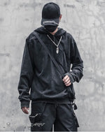 Load image into Gallery viewer, Men’s Black Techwear Streetwear Hoodie Oversized
