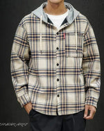 Load image into Gallery viewer, Men’s Plaid Techwear Streetwear Jacket With Hood
