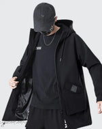 Load image into Gallery viewer, Men’s Black Techwear Hoodie With Pockets - Clothing Men
