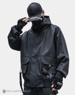 Load image into Gallery viewer, Men’s Black Techwear Streetwear Jacket With Pockets
