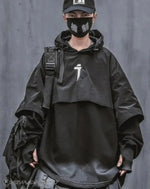 Load image into Gallery viewer, Men’s Black Techwear Hoodie Oversized Fit - Clothing Men
