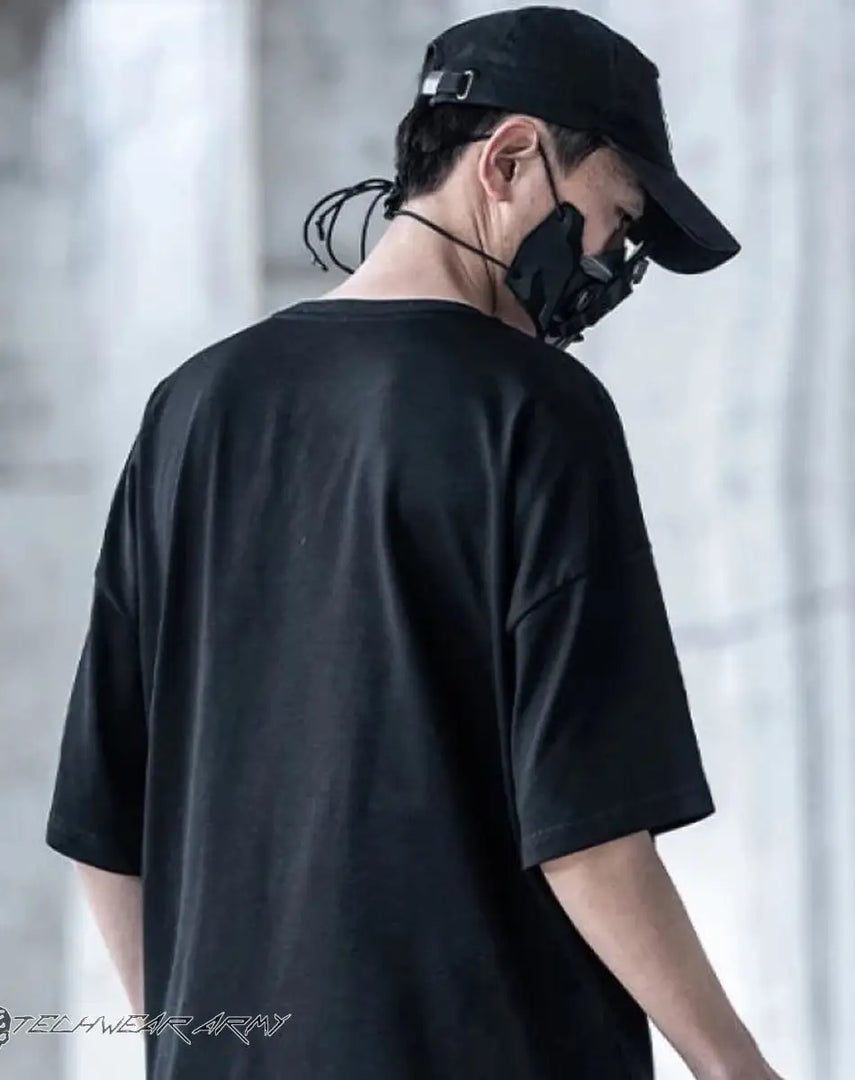 Men’s Black Techwear Streetwear Shirt With Pockets