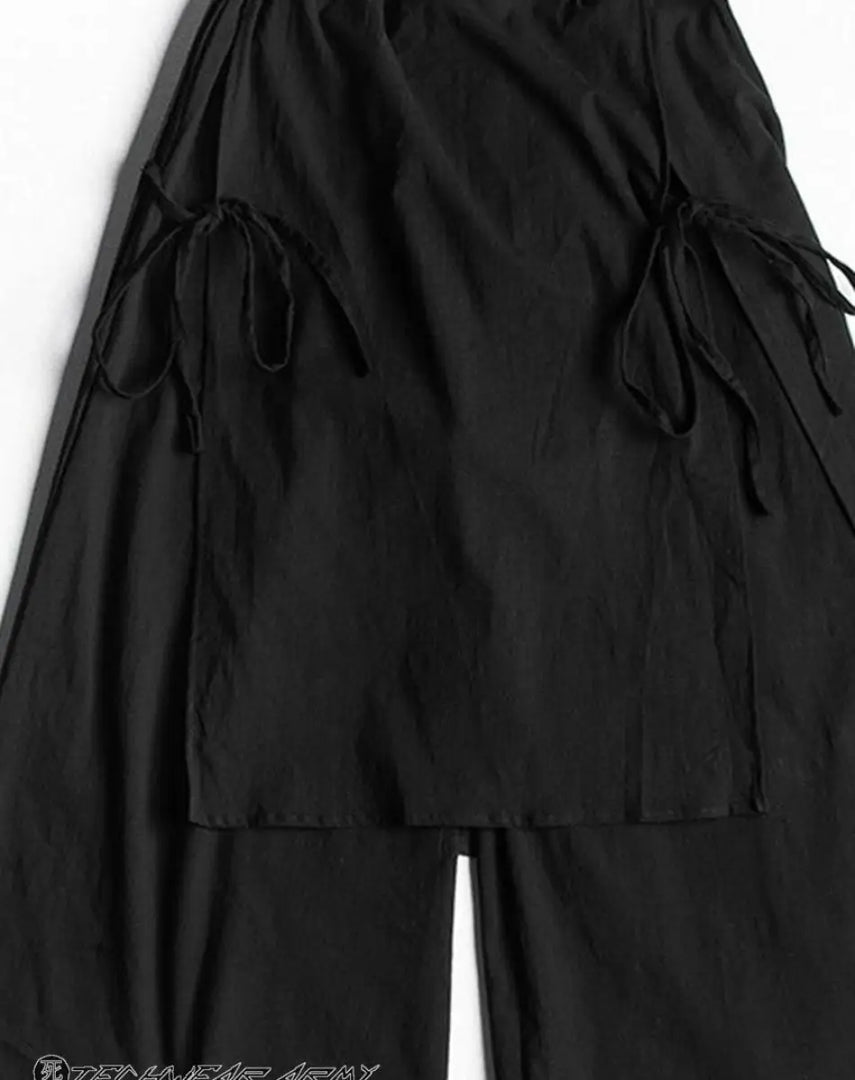Men’s Black Techwear Streetwear Cargo Pants - ONE SIZE