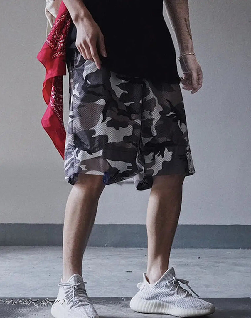 Men’s Camouflage Techwear Streetwear Shorts - Clothing