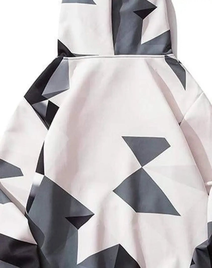Geometric Pattern Techwear Hoodie Unisex - Clothing Men