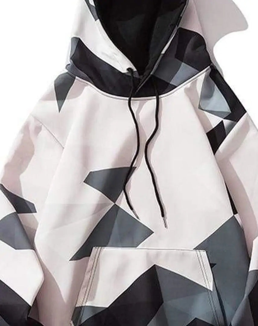 Geometric Pattern Techwear Hoodie Unisex - Clothing Men