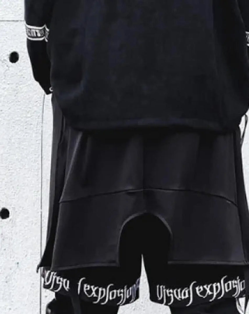 Men’s Black Techwear Streetwear Skirt - pants - Clothing