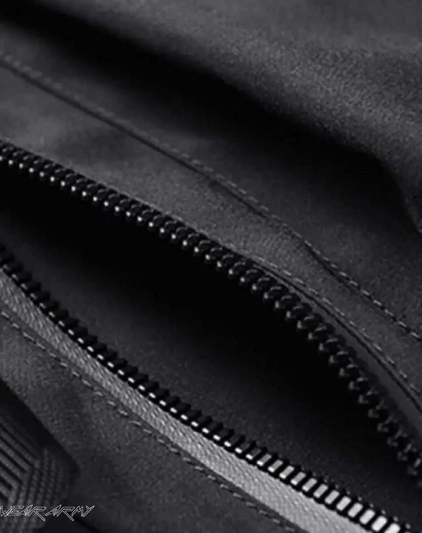 Men’s Black Techwear Tactical Jacket With Pockets - M