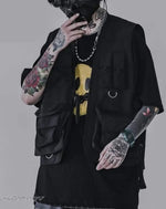Load image into Gallery viewer, Men’s Black Techwear Streetwear Vest With Buckles

