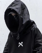Load image into Gallery viewer, Men’s Black Techwear Streetwear Hoodie With Straps

