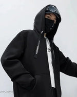 Load image into Gallery viewer, Men’s Black Techwear Streetwear Jacket With Graphics
